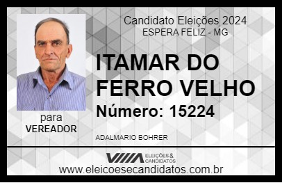 Candidato ITAMAR DO FERRO VELHO 2024 - ESPERA FELIZ - Eleições