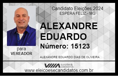 Candidato ALEXANDRE EDUARDO 2024 - ESPERA FELIZ - Eleições