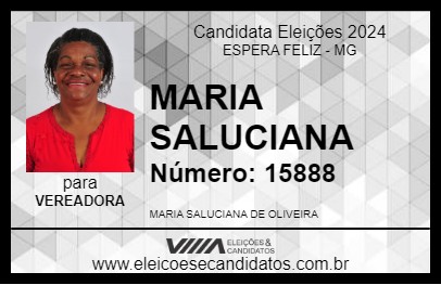 Candidato MARIA SALUCIANA 2024 - ESPERA FELIZ - Eleições