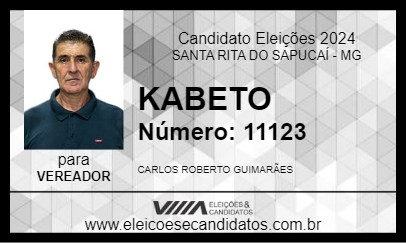 Candidato KABETO 2024 - SANTA RITA DO SAPUCAÍ - Eleições