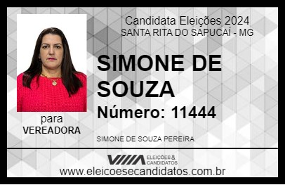 Candidato SIMONE DE SOUZA 2024 - SANTA RITA DO SAPUCAÍ - Eleições