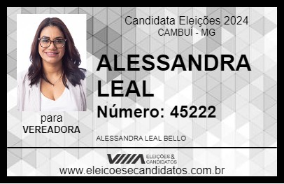 Candidato ALESSANDRA LEAL 2024 - CAMBUÍ - Eleições