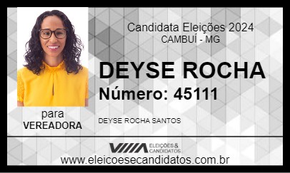 Candidato DEYSE ROCHA 2024 - CAMBUÍ - Eleições