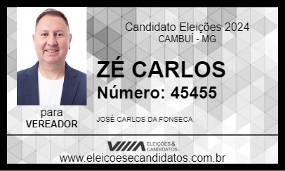 Candidato ZÉ CARLOS 2024 - CAMBUÍ - Eleições