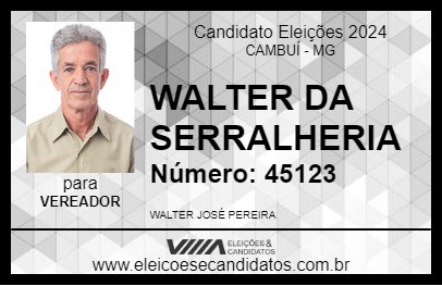 Candidato WALTER DA SERRALHERIA 2024 - CAMBUÍ - Eleições