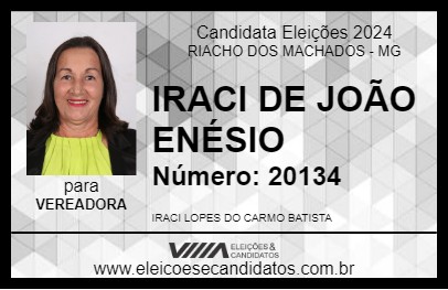 Candidato IRACI DE JOÃO ENÉSIO 2024 - RIACHO DOS MACHADOS - Eleições