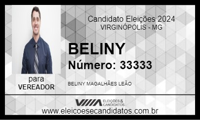 Candidato BELINY 2024 - VIRGINÓPOLIS - Eleições