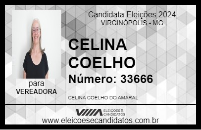 Candidato CELINA COELHO 2024 - VIRGINÓPOLIS - Eleições