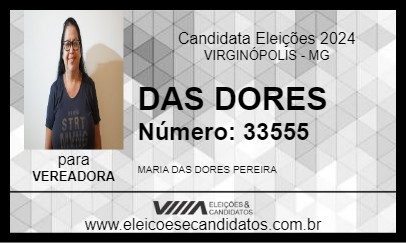 Candidato DAS DORES 2024 - VIRGINÓPOLIS - Eleições