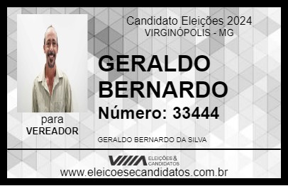 Candidato GERALDO BERNARDO 2024 - VIRGINÓPOLIS - Eleições