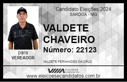 Candidato VALDETE CHAVEIRO 2024 - SARDOÁ - Eleições