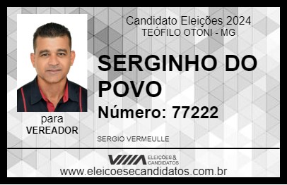 Candidato SERGINHO DO POVO 2024 - TEÓFILO OTONI - Eleições