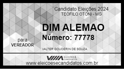 Candidato DIM ALEMAO 2024 - TEÓFILO OTONI - Eleições