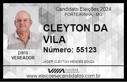 Candidato CLEYTON DA VILA 2024 - PORTEIRINHA - Eleições