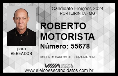 Candidato ROBERTO MOTORISTA 2024 - PORTEIRINHA - Eleições