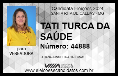 Candidato TATI TURCA DA SAÚDE 2024 - SANTA RITA DE CALDAS - Eleições