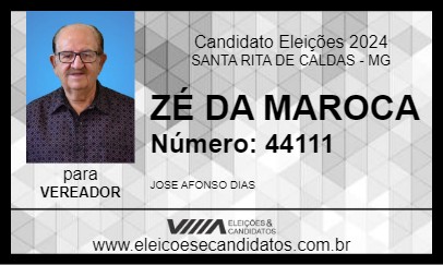 Candidato ZÉ DA MAROCA 2024 - SANTA RITA DE CALDAS - Eleições