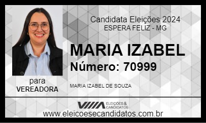 Candidato MARIA IZABEL 2024 - ESPERA FELIZ - Eleições