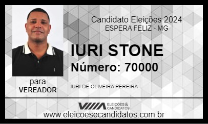 Candidato IURI STONE 2024 - ESPERA FELIZ - Eleições