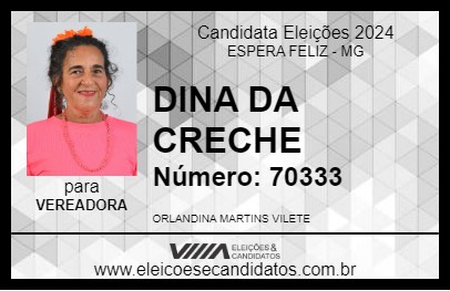 Candidato DINA DA CRECHE 2024 - ESPERA FELIZ - Eleições