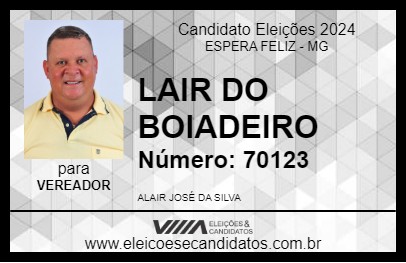 Candidato LAIR DO BOIADEIRO 2024 - ESPERA FELIZ - Eleições