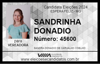 Candidato SANDRINHA DONADIO 2024 - ESPERA FELIZ - Eleições