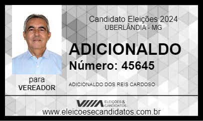 Candidato ADICIONALDO 2024 - UBERLÂNDIA - Eleições