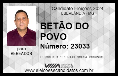 Candidato BETÃO DO POVO 2024 - UBERLÂNDIA - Eleições