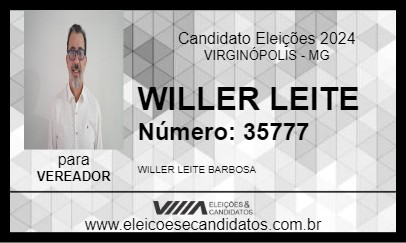 Candidato WILLER LEITE 2024 - VIRGINÓPOLIS - Eleições