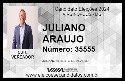 Candidato JULIANO DO MACACO 2024 - VIRGINÓPOLIS - Eleições