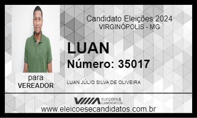 Candidato LUAN 2024 - VIRGINÓPOLIS - Eleições