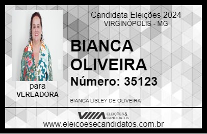 Candidato BIANCA OLIVEIRA 2024 - VIRGINÓPOLIS - Eleições