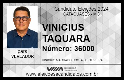 Candidato VINICIUS TAQUARA 2024 - CATAGUASES - Eleições