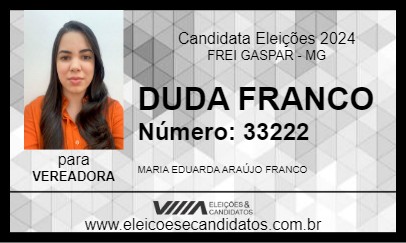 Candidato DUDA FRANCO 2024 - FREI GASPAR - Eleições