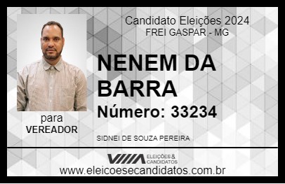 Candidato NENEM DA BARRA 2024 - FREI GASPAR - Eleições