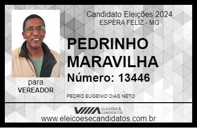 Candidato PEDRINHO MARAVILHA 2024 - ESPERA FELIZ - Eleições