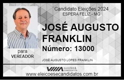 Candidato JOSÉ AUGUSTO FRANKLIN 2024 - ESPERA FELIZ - Eleições