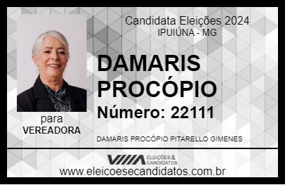 Candidato DAMARIS PROCÓPIO 2024 - IPUIÚNA - Eleições