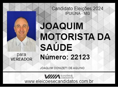 Candidato JOAQUIM MOTORISTA DA SAÚDE 2024 - IPUIÚNA - Eleições