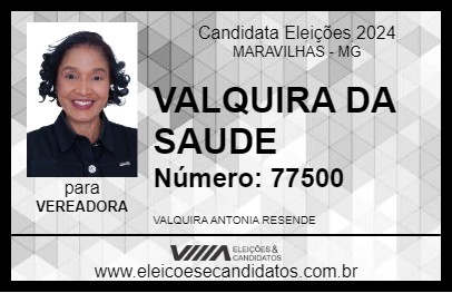 Candidato VALQUIRA DA SAUDE 2024 - MARAVILHAS - Eleições