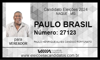 Candidato PAULO BRASIL 2024 - NAQUE - Eleições