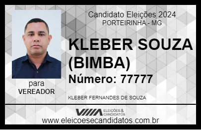 Candidato KLEBER SOUZA (BIMBA) 2024 - PORTEIRINHA - Eleições