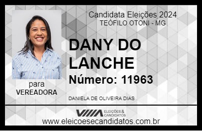 Candidato DANY DO LANCHE 2024 - TEÓFILO OTONI - Eleições