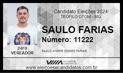 Candidato SAULO FARIAS 2024 - TEÓFILO OTONI - Eleições