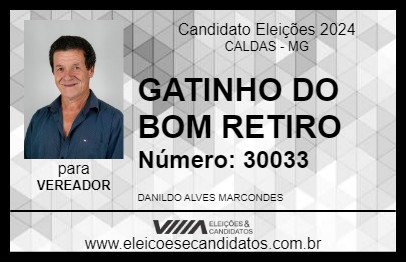 Candidato GATINHO DO BOM RETIRO 2024 - CALDAS - Eleições