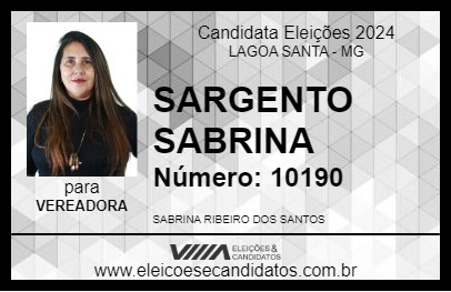 Candidato SARGENTO SABRINA 2024 - LAGOA SANTA - Eleições