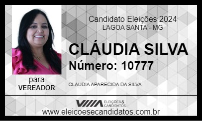 Candidato CLÁUDIA SILVA 2024 - LAGOA SANTA - Eleições