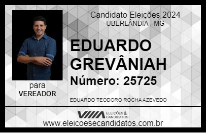 Candidato EDUARDO GREVÂNIAH 2024 - UBERLÂNDIA - Eleições