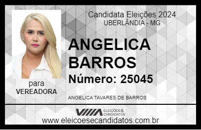 Candidato ANGELICA BARROS 2024 - UBERLÂNDIA - Eleições