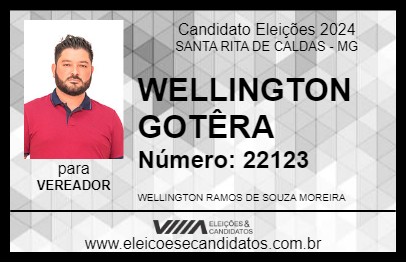 Candidato WELLINGTON GOTÊRA 2024 - SANTA RITA DE CALDAS - Eleições